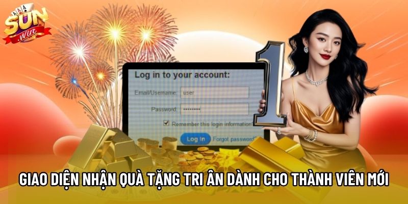 Giao diện nhận quà tặng tri ân dành cho thành viên mới